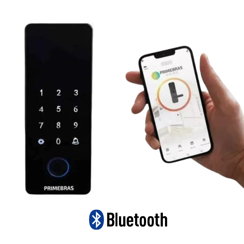 Fechadura Digital Eletrônica Biometrica Com App Bluetooth Primebras Athenas