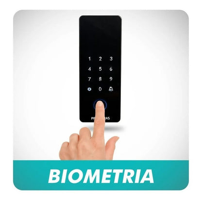 Fechadura Digital Eletrônica Para Porta De Vidro Biométrica Primebras Com App Athenas