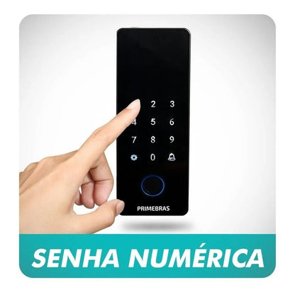 Fechadura Digital Eletrônica Para Porta De Vidro Biométrica Primebras Com App Athenas